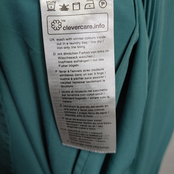 Esprit accordion pleated teal chiffon dress size 14 - Picture 11 of 15